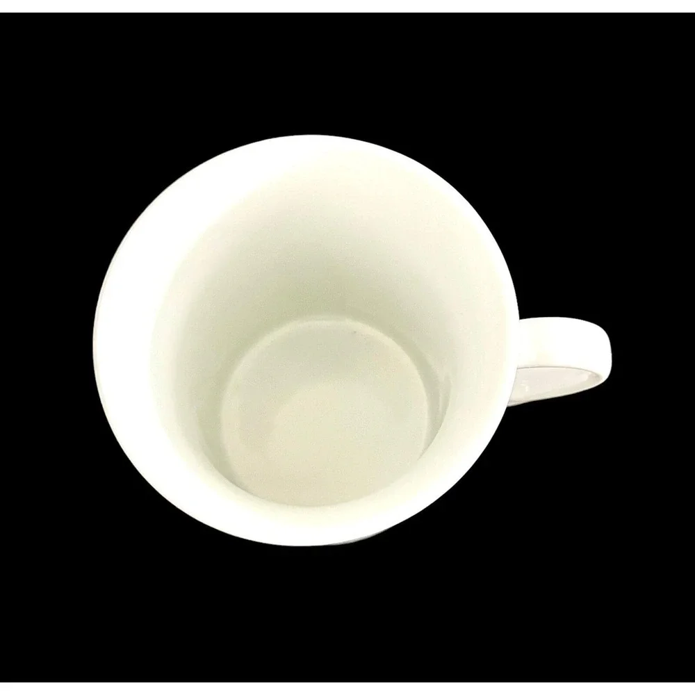 4 Vintage Lillian Vernon White Ribbed Embossed Mugs Set Porcelain Handled Cups - Picture 5 of 8